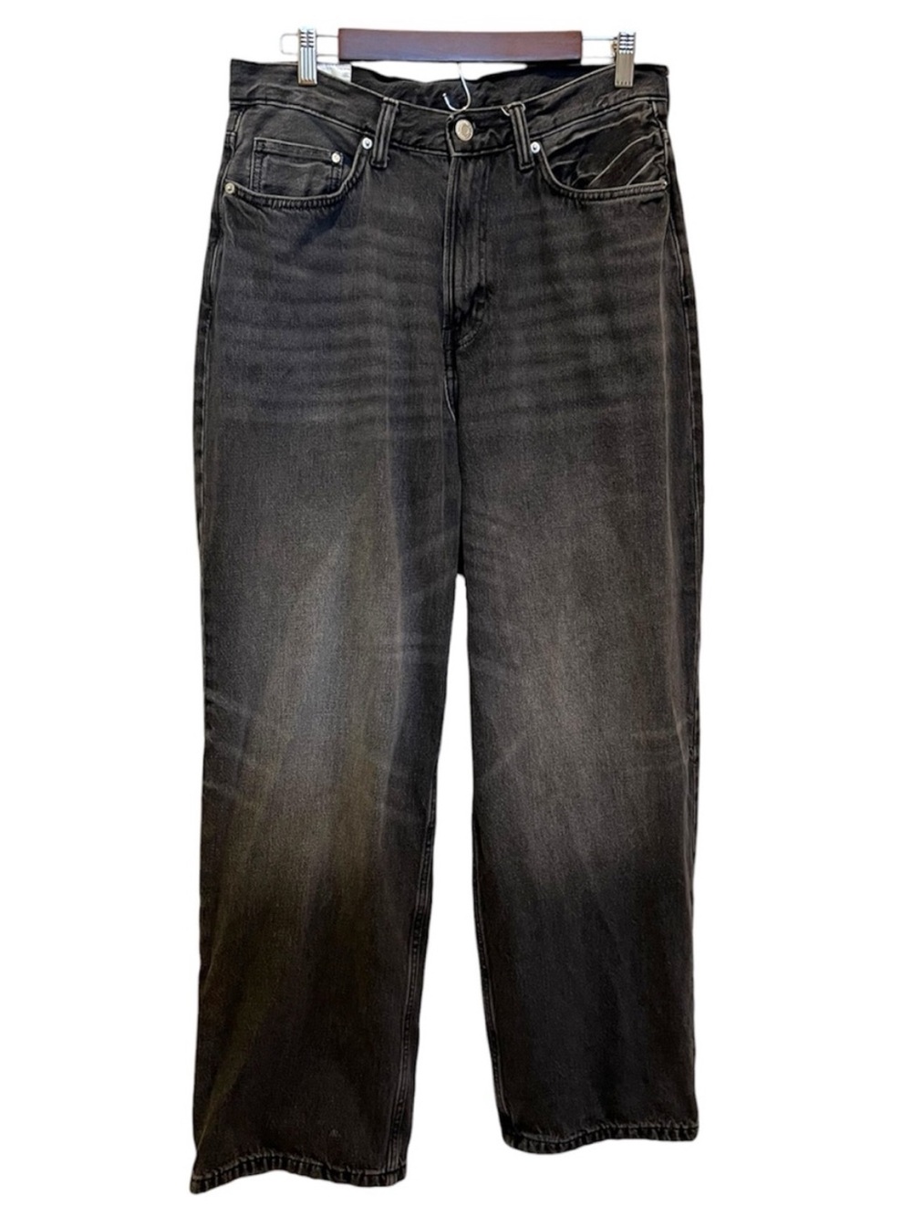 H&M Men's Baggy Jeans Size 31/32 Black Denim 100% Cotton